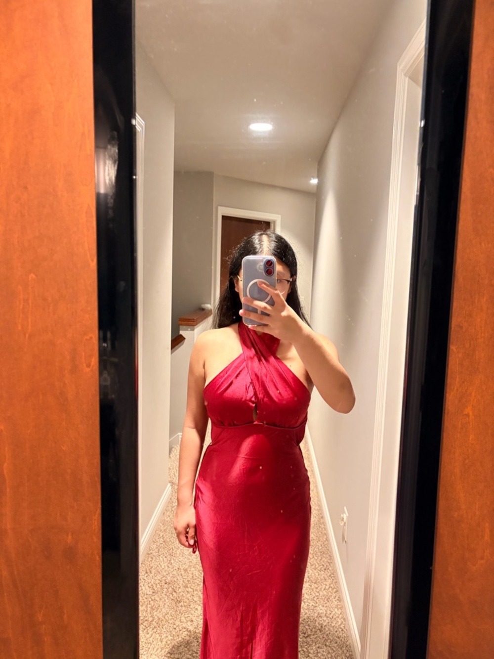 Honeymoon Crossover Halterneck Maxi Dress | Wine - Picture 3 of 4